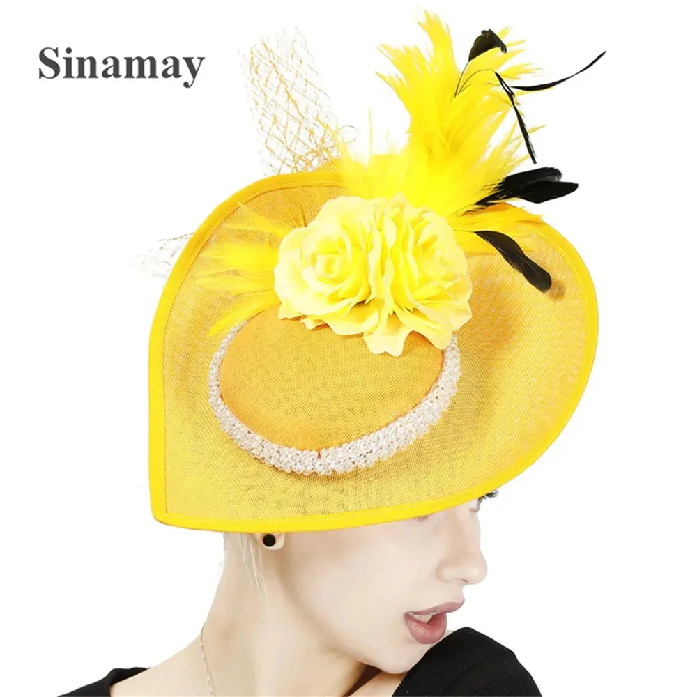 Elegant Hot Pink Wedding Hat Fascinator Bridal Headpiece Fashionable Millinery Headband for Women Party Dinner Derby Cocktail