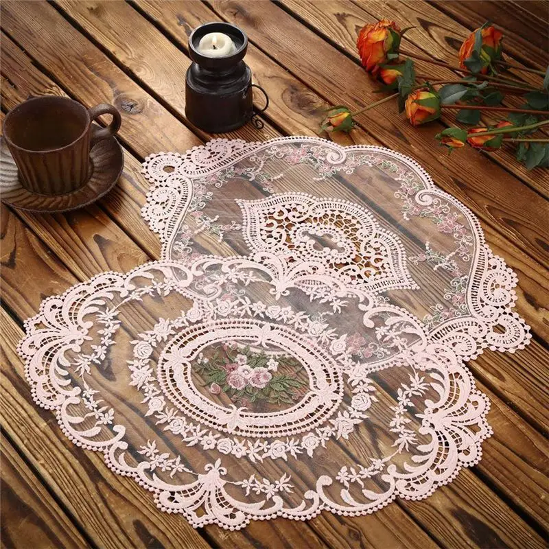 ABYA 10Pcs Lace Doilies for Tables Embroidered Lace Placemats Vintage Crochet Doilies Exquisite Retro Victorian Table Mat