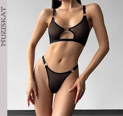 See Through Mesh Underwear for Women to Pieces Summer Sexy Bra Set Eroctic Lingerie Two Piece Women Nice Sexy Underwear