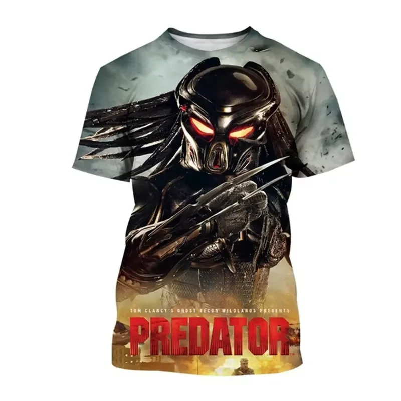 3D Printed Predator Graphic Men's T Shirt Fashion Hip Hop Streetwear Summer Outdoor Breathable Short Sleeve O Neck Top
