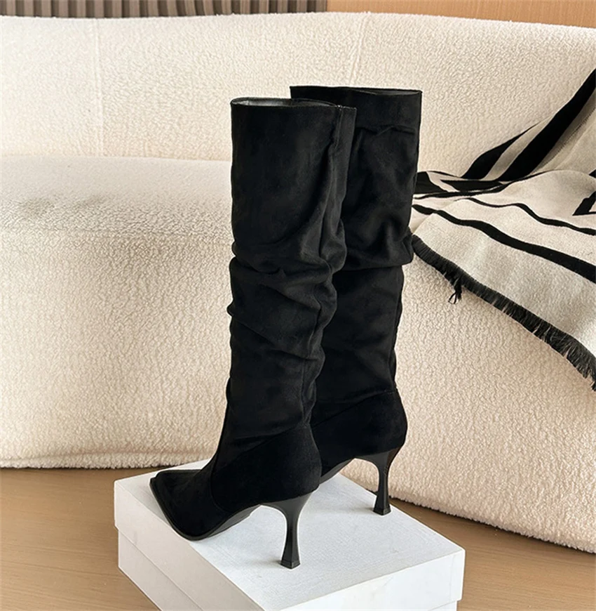   botas feminina Women High Boots Pointed Toe Stiletto Heel Long Boots Ladies Knee High Boots Shoes Botas De Mujer