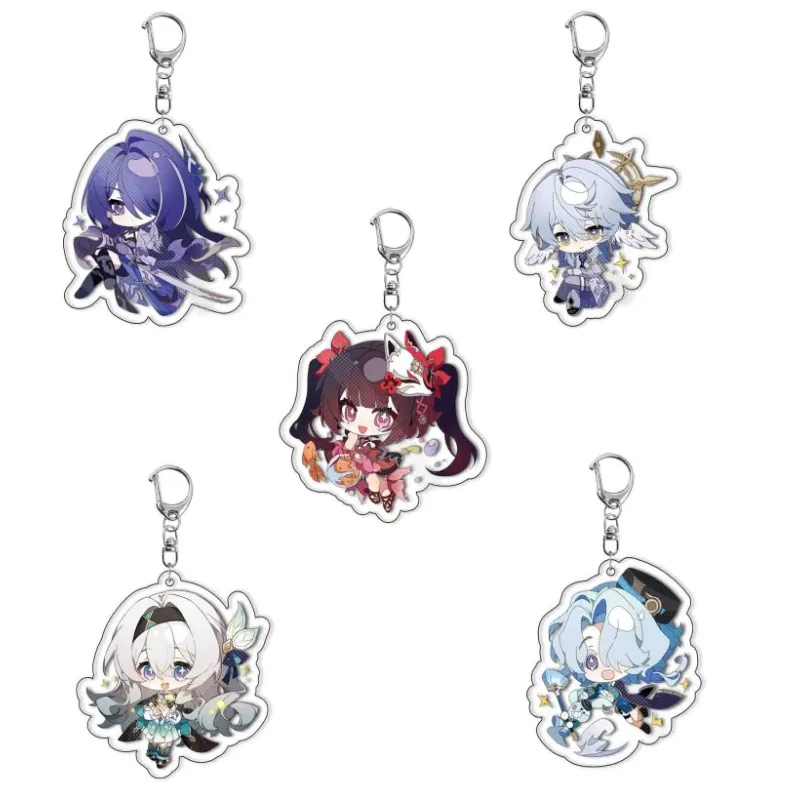 Anime Game Honkai Star Rail Acheron Sparkle Firefly Robin Aventurine Misha Sunday Cartoon Keychain Accessories Bag Pendant