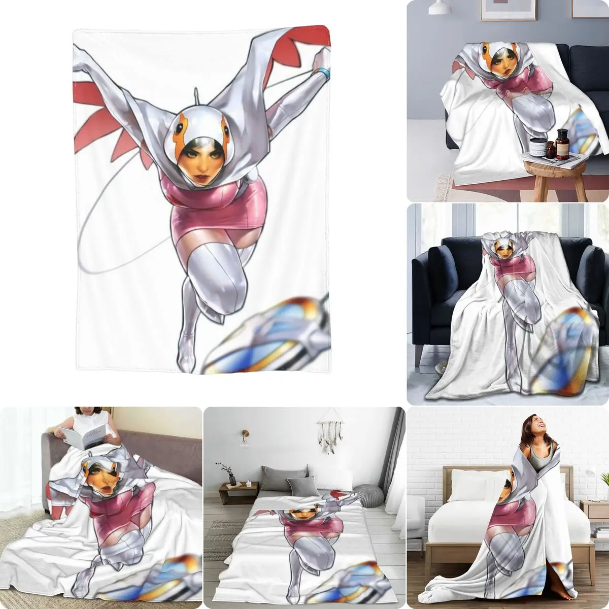 Gatchaman Ultra-Soft Micro Fleece Blanket Fluffy Bedding Dust Cover Mechanical Wash