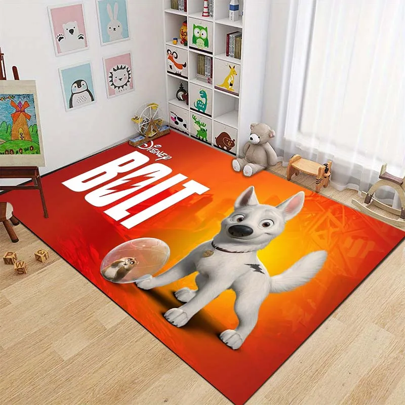 Disney Bolt Dog Printing Large Size Carpet for Living Room Bedroom Kid's Room Home Decor Area Rug Non-slip Mat Sofa Cartoon Rug