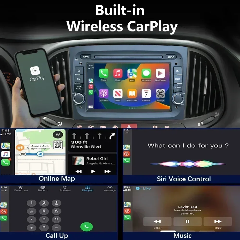CHSTEK Car Radio Carplay For Fiat Doblo ProMaster City Ram 2015-2019 Android Auto Multimedia Bluetooth5.0 Navigation WIFI Stereo