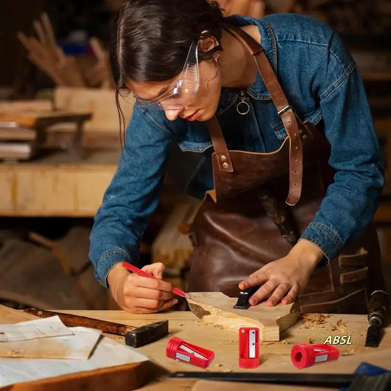 40 قطعة أقلام نجار مع 6 براية أقلام رصاص 7 بوصة أقلام رصاص مسطحة مثمنة صلبة سوداء لأعمال النجارة