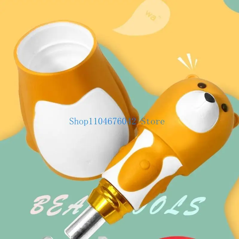 652F 6 in 1 Adjustable Manual Screwdriver Cartoon Bear Shaped Multi-Function Tool