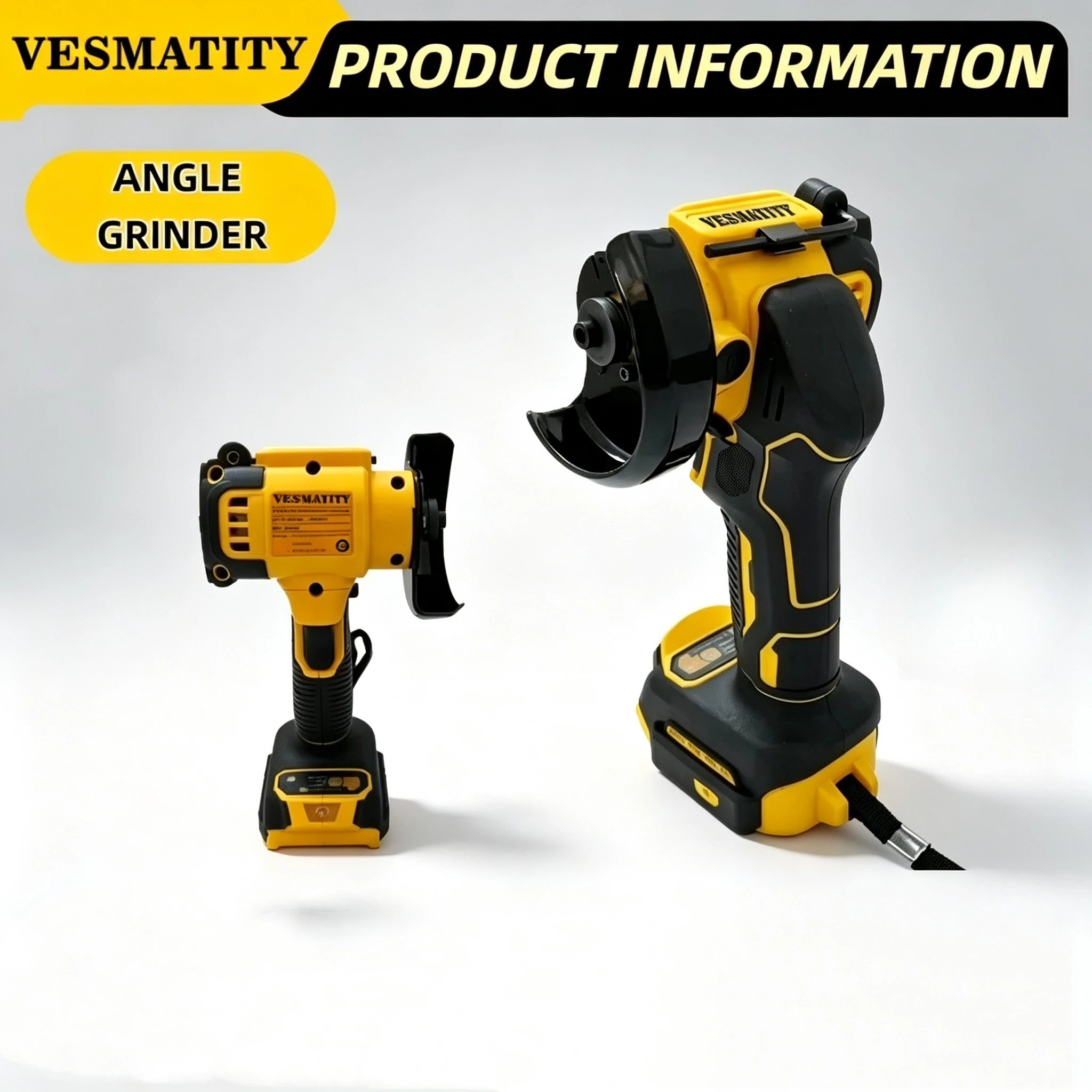 Cordless Angle Grinder 3 Inch Rechargeable Electric Grinding Polishing Cutting Power Tool for Metal Wood DIY Work 18V 20V Batte