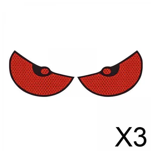 

3xBig Eyes Car Sticker Cute Split Air Conditioning Sticker for Car Window Bike red