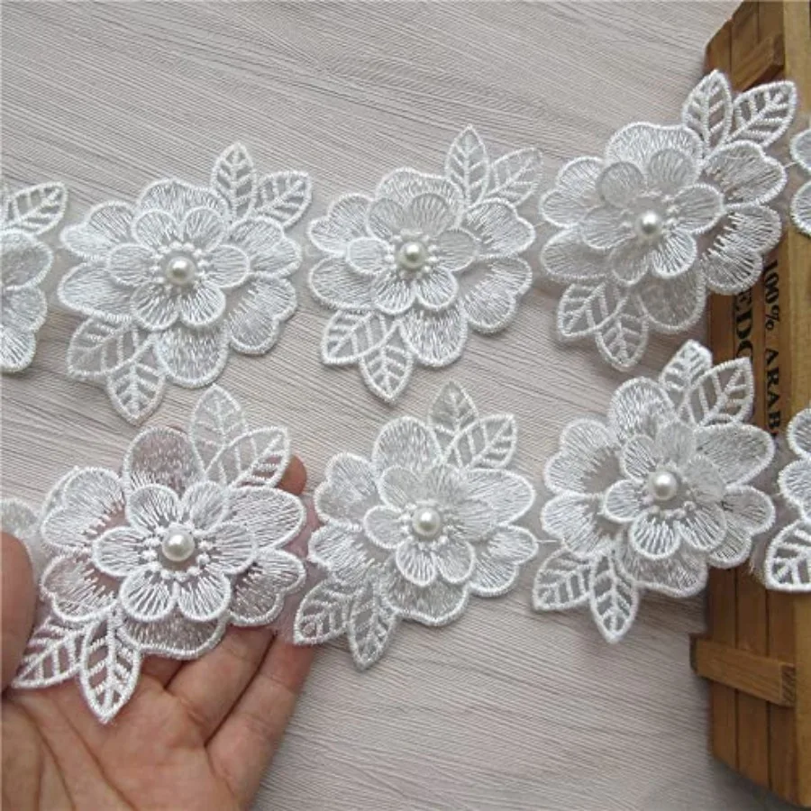 2 Yards 3D Flower Lace Trim Pe - огляд і ціна Lace Ribbon Trim