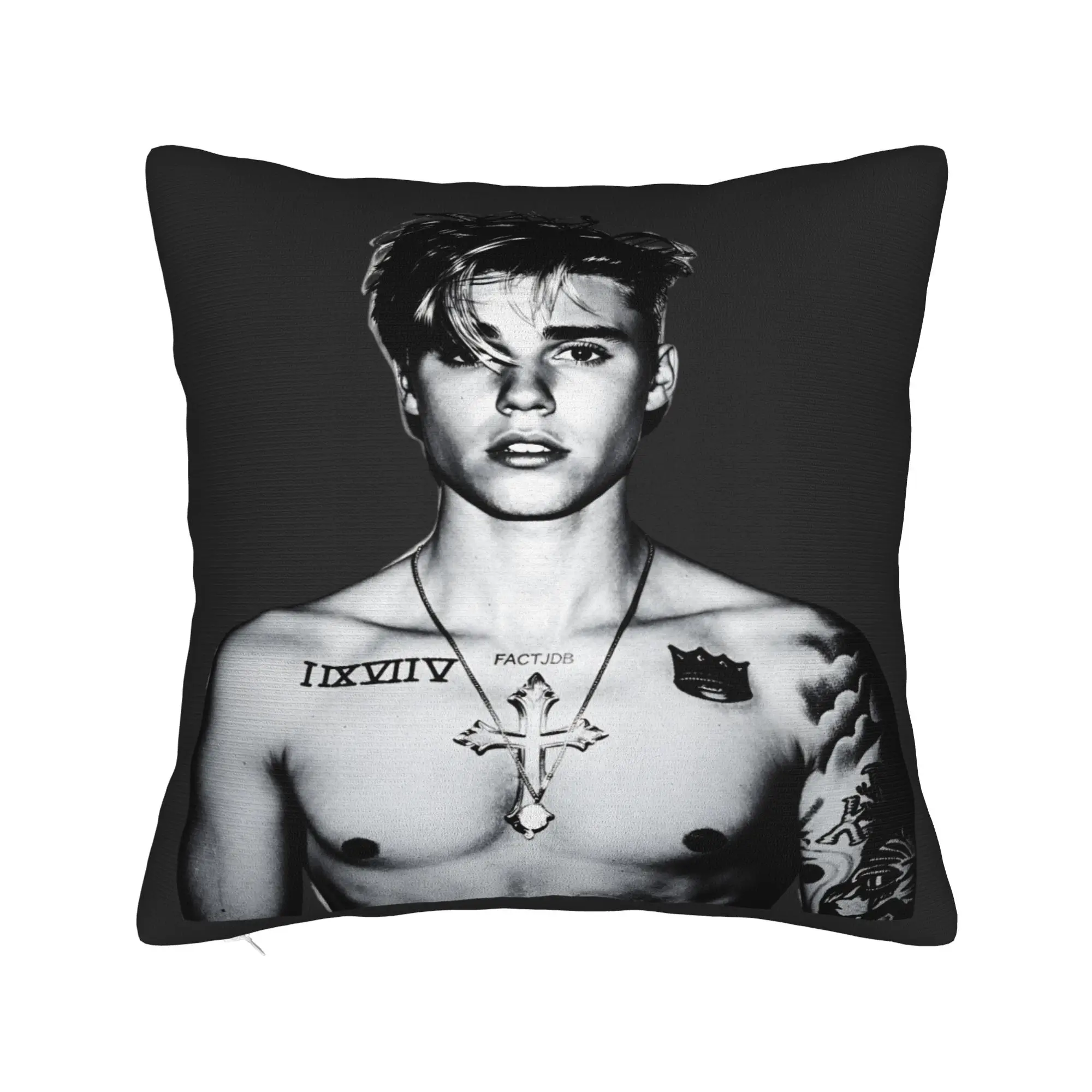 J-JustinS B-Bieber Pillowcases  Retro Trendy Pillow Case For Living Room Chair Comfy Pillow Cover