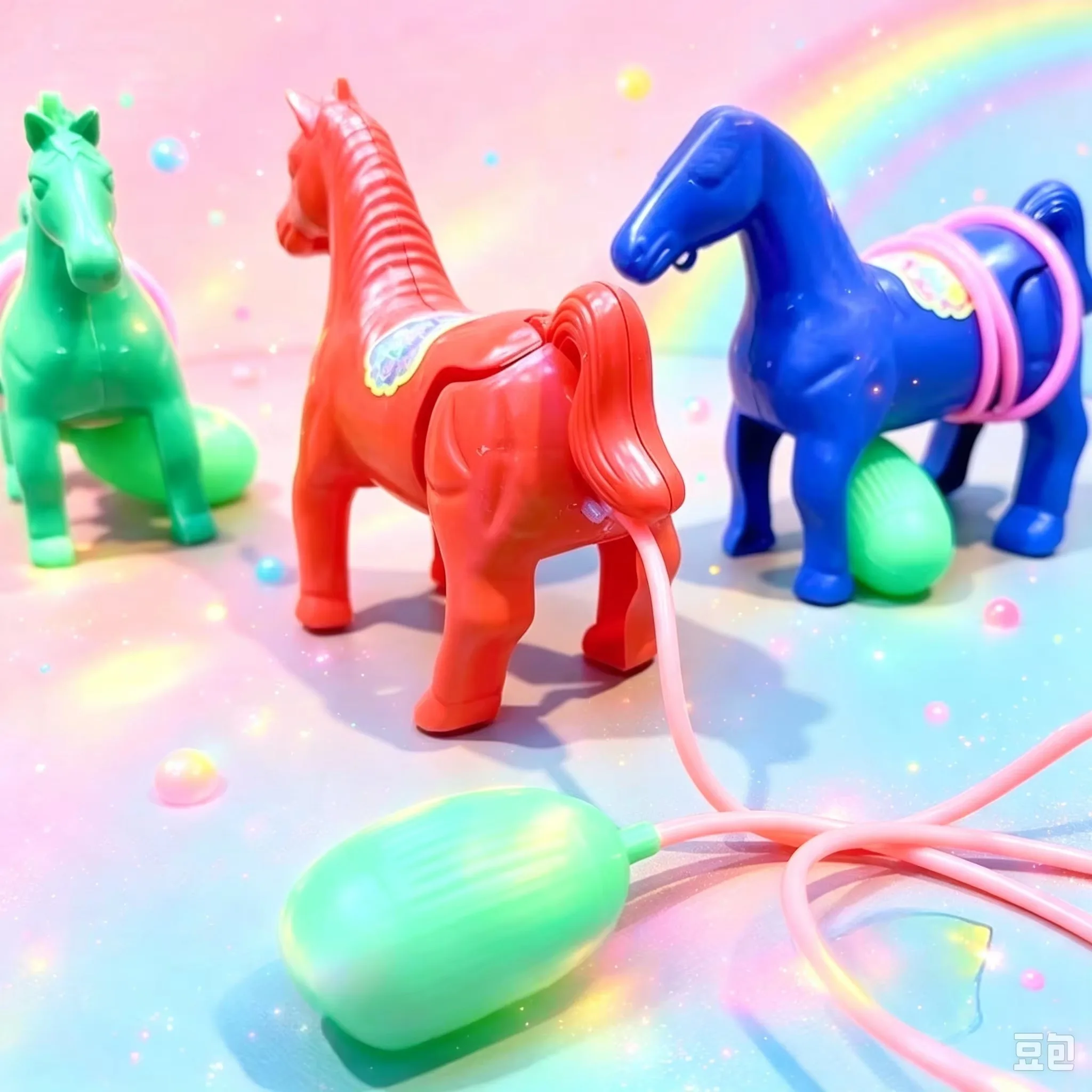 Kids Pull String Horse Toy Classic Vintage Walking Animal Model Colorful Plastic Interactive Toddler Educational Birthday Party
