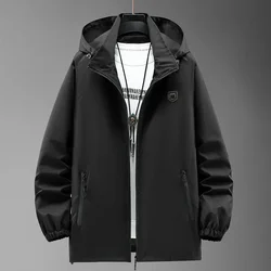 160KG Plus Size 11XL Detachable Hat Windbreaker Autumn Fat Guy Jacket Men's Loose Large Autumn Coat Trendy Bomber Jacket 10XL
