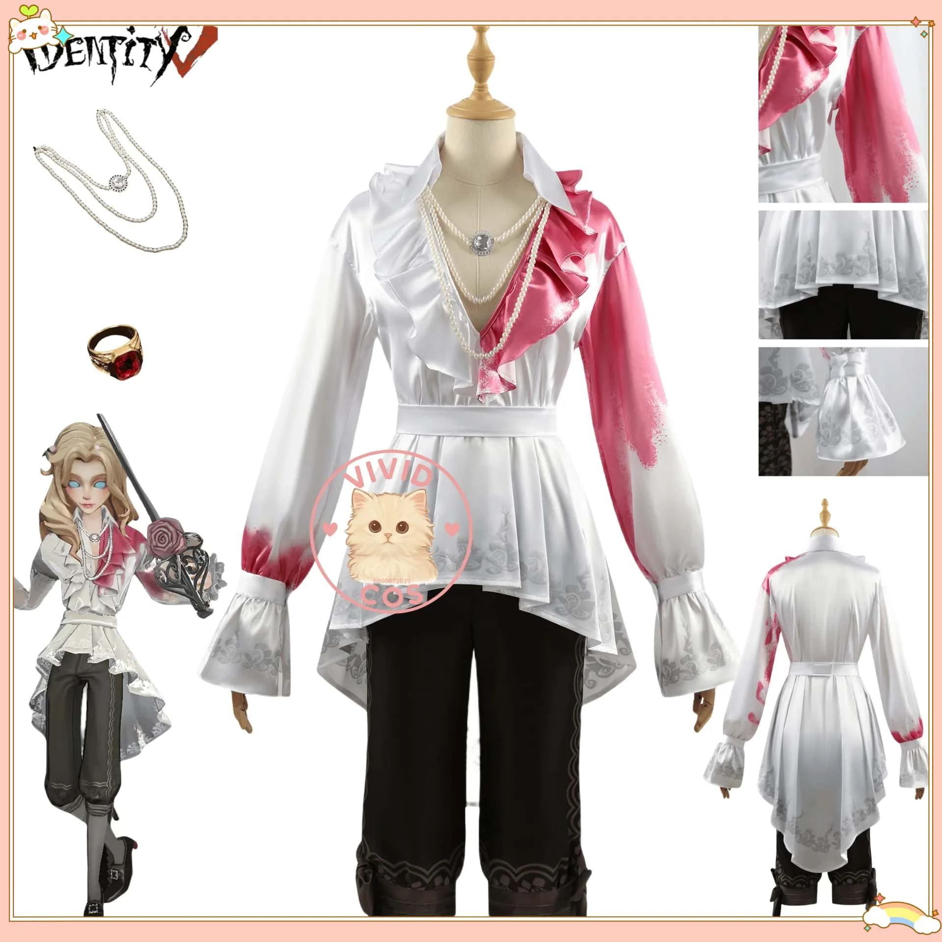 

Game Identity V Joseph Desaulniers Cosplay Role Play Costume Fashion Anime Coat Pants Full Set Uniform for Men Adult Comic Con