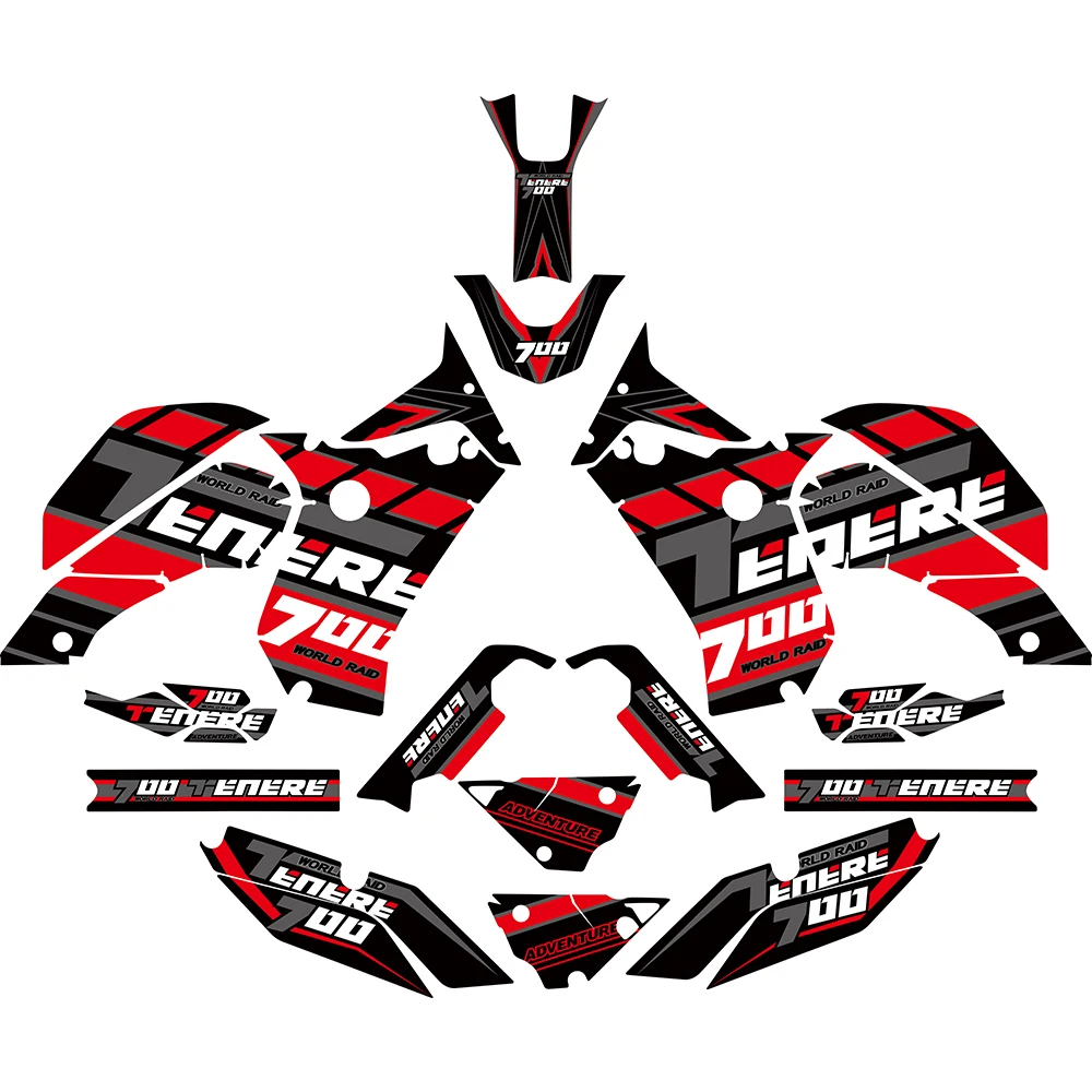 

FOR YAMAHA Tenere T700 XTZ 700 T7 Motorcycle Fuel Tank Stickers Pad Decal Set Kit Protector Trunk Luggage 2019 2020 2021