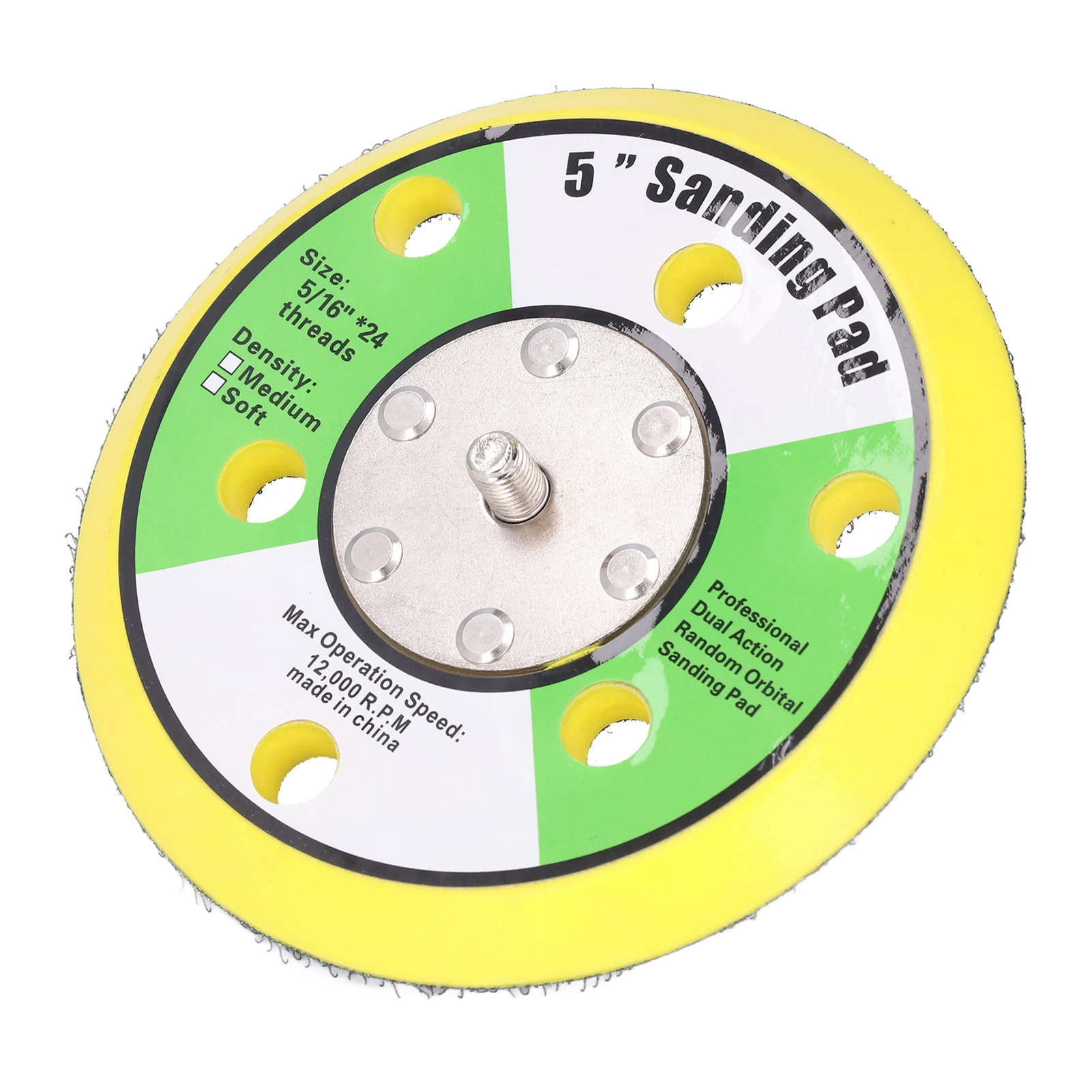 5in 12000RPM Sanding Pad 5/16‑24 Thread Specifications Pu Backing Plate Pneumatic Sander Buffer For Most Pneumatic Sanders