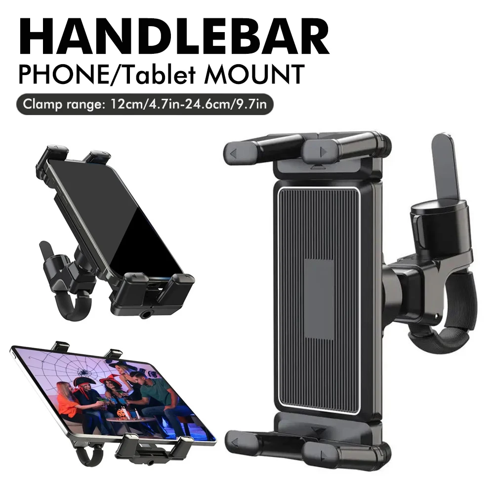 

Handlebar Phone/Tablet Mount 360 Degree Rotation Suitable for 5-15 Inch Tablet/Ipad/Foldable Screen Phones