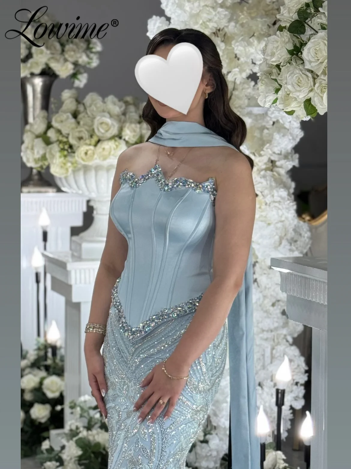 Vestido De noche De cristal sin tirantes azul De Arabia Saudita ocasión Formal 2026 vestidos De fiesta De cumpleaños De sirena personalizados batas De Soirée