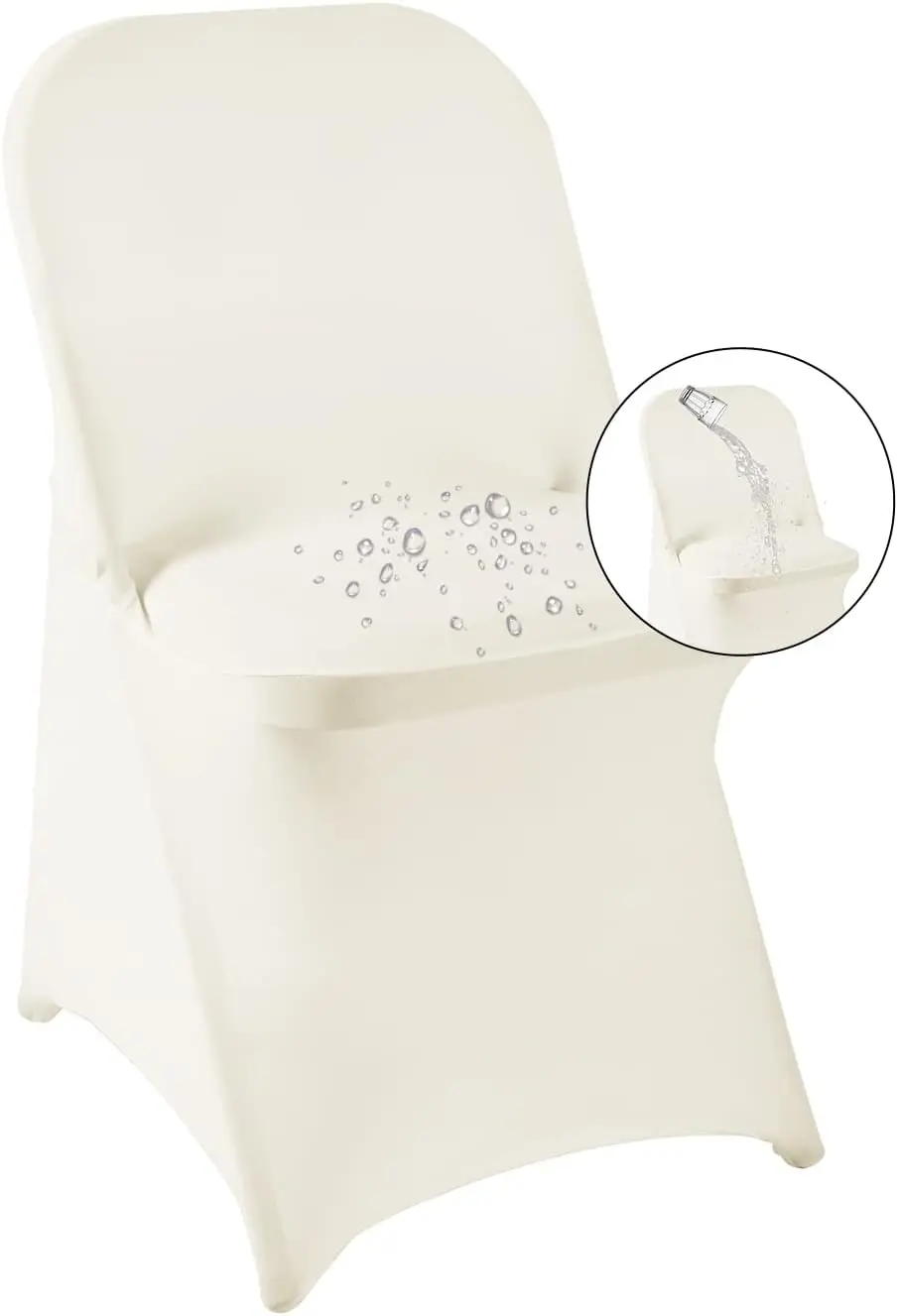 

20 Pa Ivory Spandex Folding Waterproof Chair Cover, Stretch Chair Cover Protector For Wedding, Party, Dining Banquet And Other