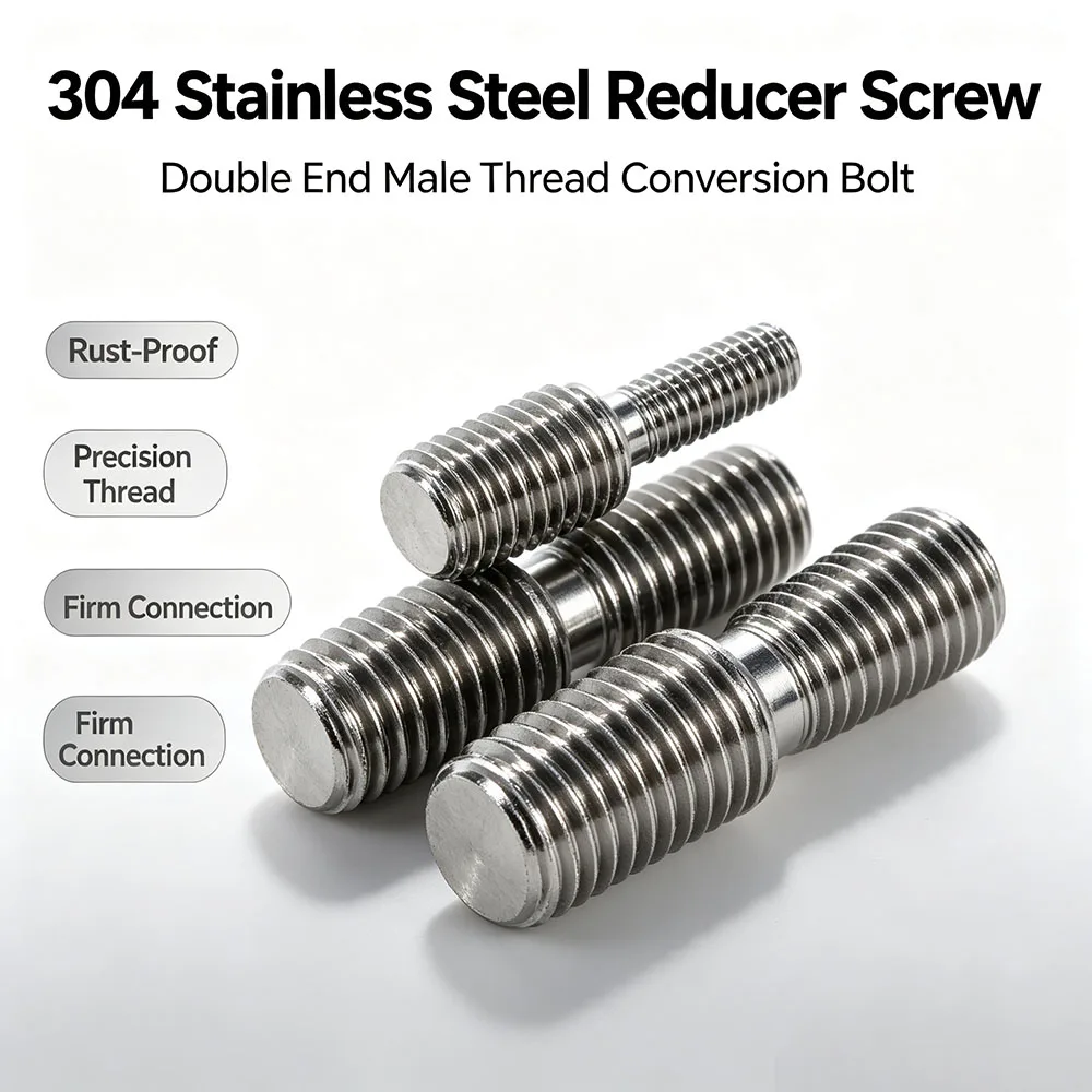 304 Stainless Steel Reducer Screw Double End Conversion Bolt M3 M4 M5 M6 M8 M10 M12 M14 M16 Camera Bracket Adapter Screws