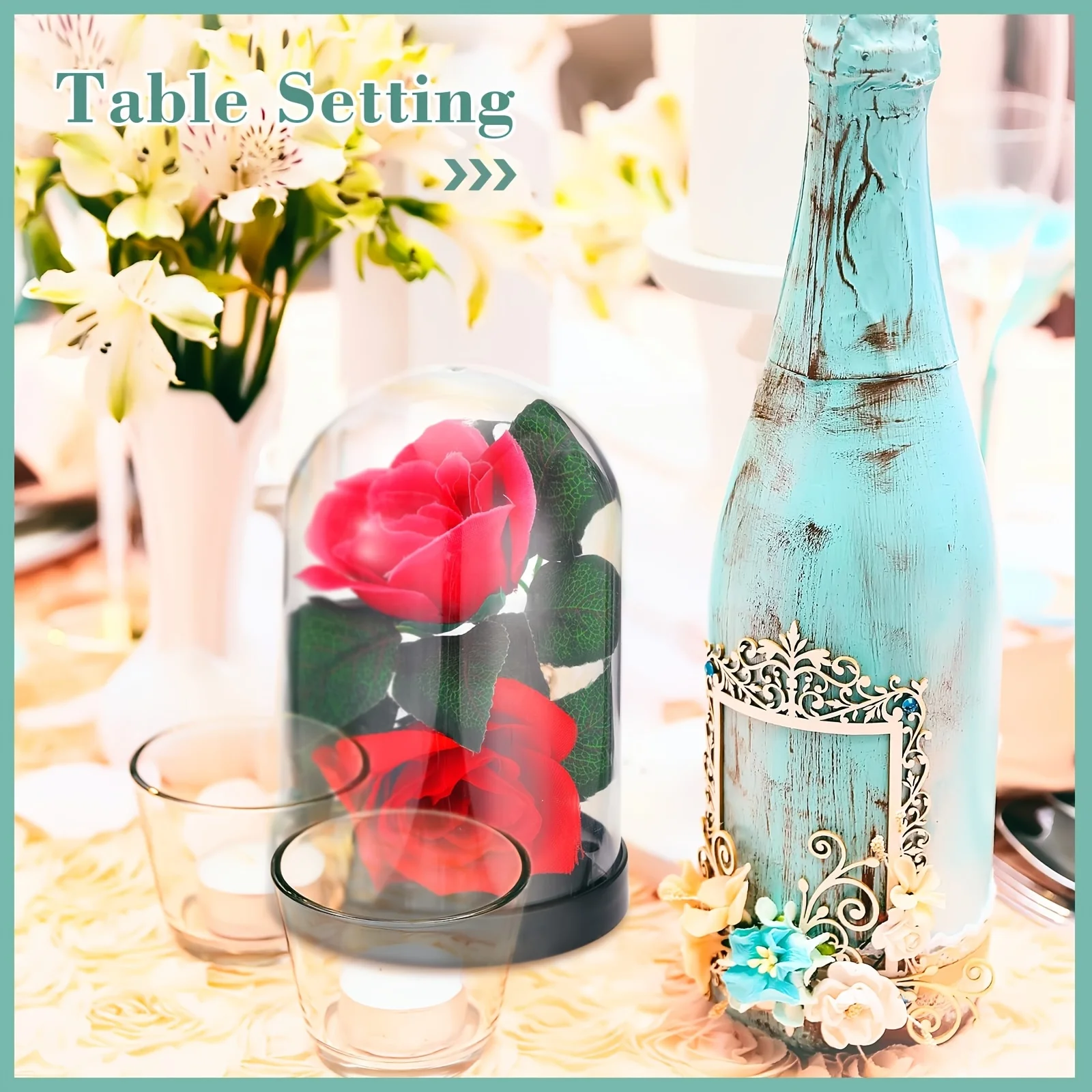 Clear plastic dome cover, DIY handmade display for preserving flowers, petals, decoration for Valentine\'s Day and Mother\'s Day
