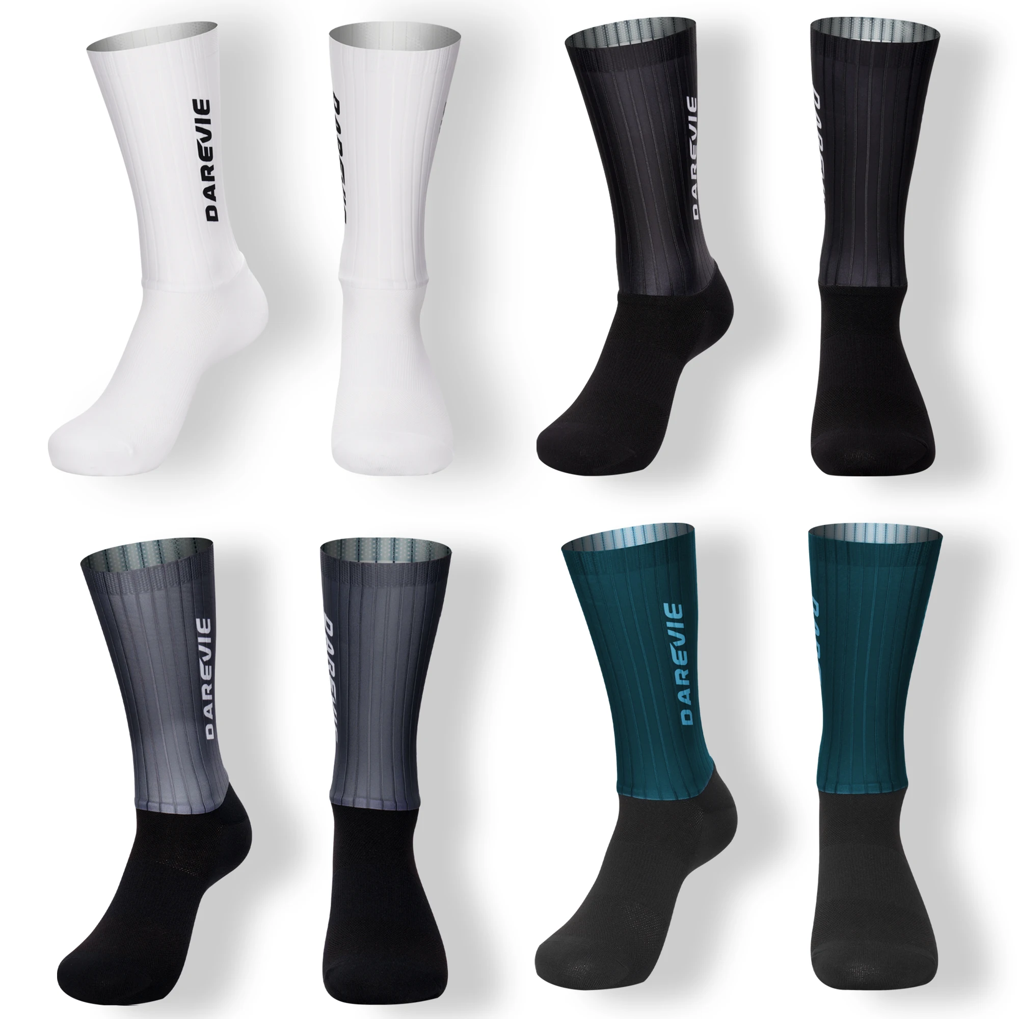 Darevie Fietssokken Aero High Speed Cycling Sock Pro Sport Sokken Voor Mannen Anti-Slip Ademende Atletische Sokken Vocht Controle