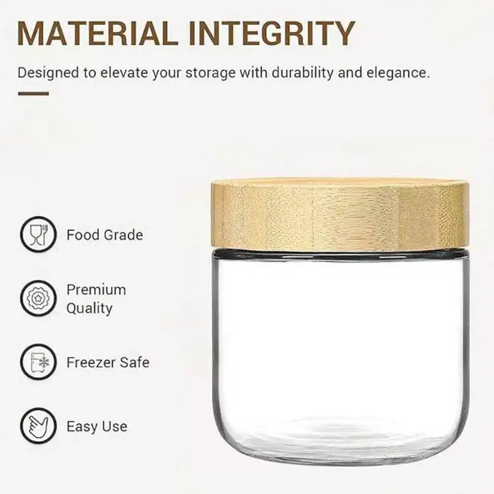 Kitchen Storage Jars Airtight Glass Jar 4pcs Glass Overnight Oats Jars with Airtight Lids Leakproof Meal Prep for Yogurt