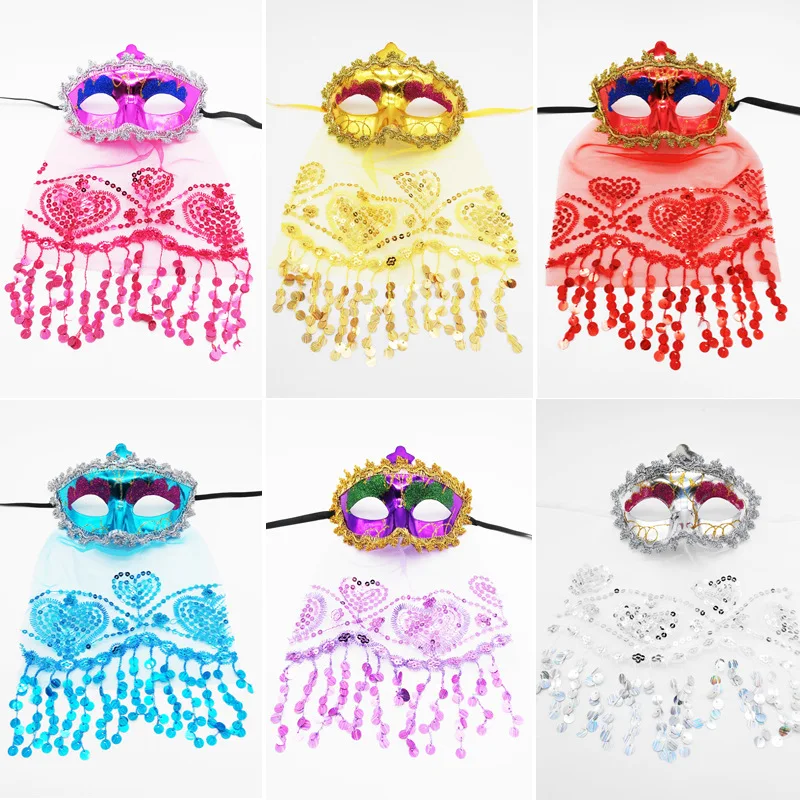 Voile de danse du ventre indienne pour femmes, masque amusant musulman doré, voile de danse du ventre Sexy, maquillage pour fête de noël Halloween