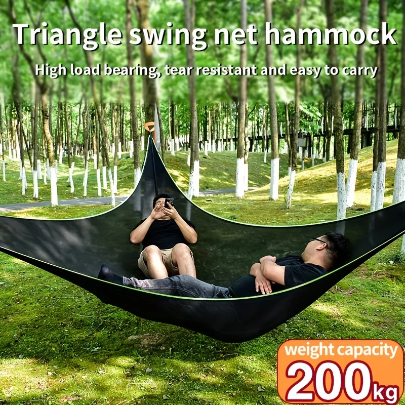 Outdoor Triangular Hammock Suitable for Multiple People, Large Camping Hammock Swing, Outdoor Triangular Hammock