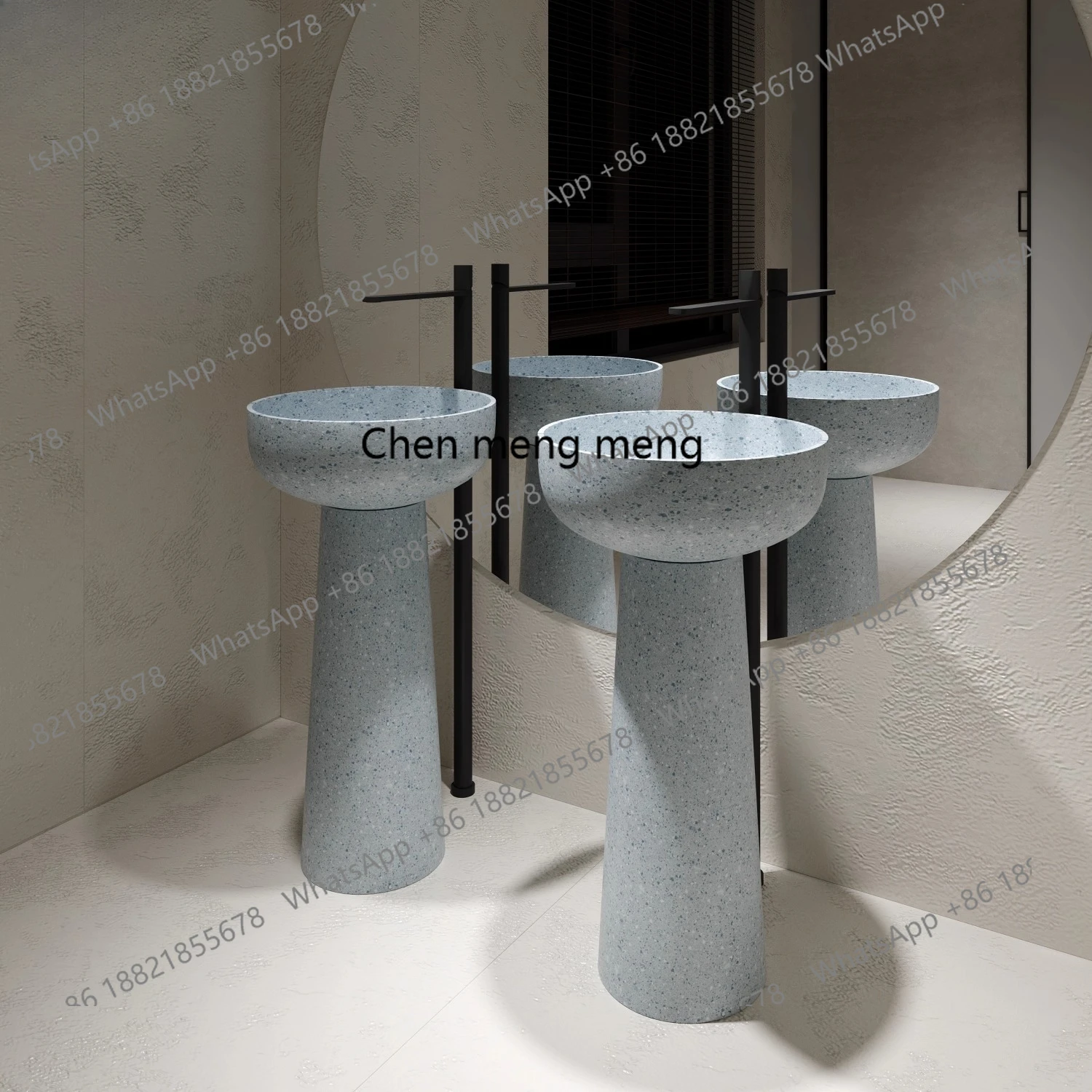 

Terrazzo floor-to-ceiling hand wash basin Wash table Pillar basin Hotel B & B courtyard Pool