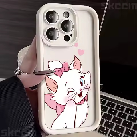 Marie Cat Bow Blink Love Phone Case For Samsung Galaxy S25 Ultra S24 S23 S22 Plus S21 FE S20 A55 A54 A15 A35 Y2K Girl Cover