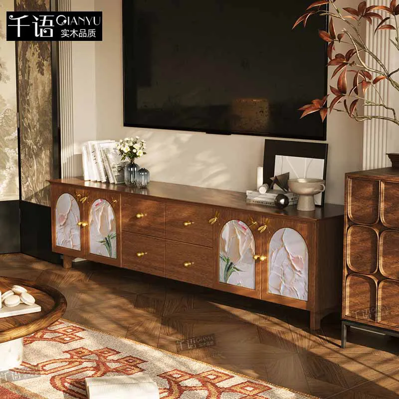 

ZML TV Cabinet Household Locker Against the Wall Living Room New Premium Medieval Xuan Cabinet