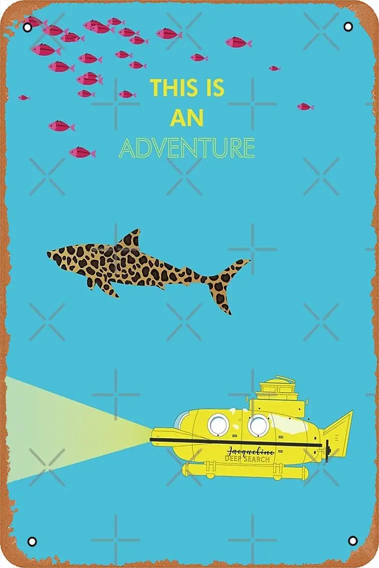 Metal Sign - The Life Aquatic with Steve Zissou, wes Anderson Tin Poster 12 X 8 Inches sign