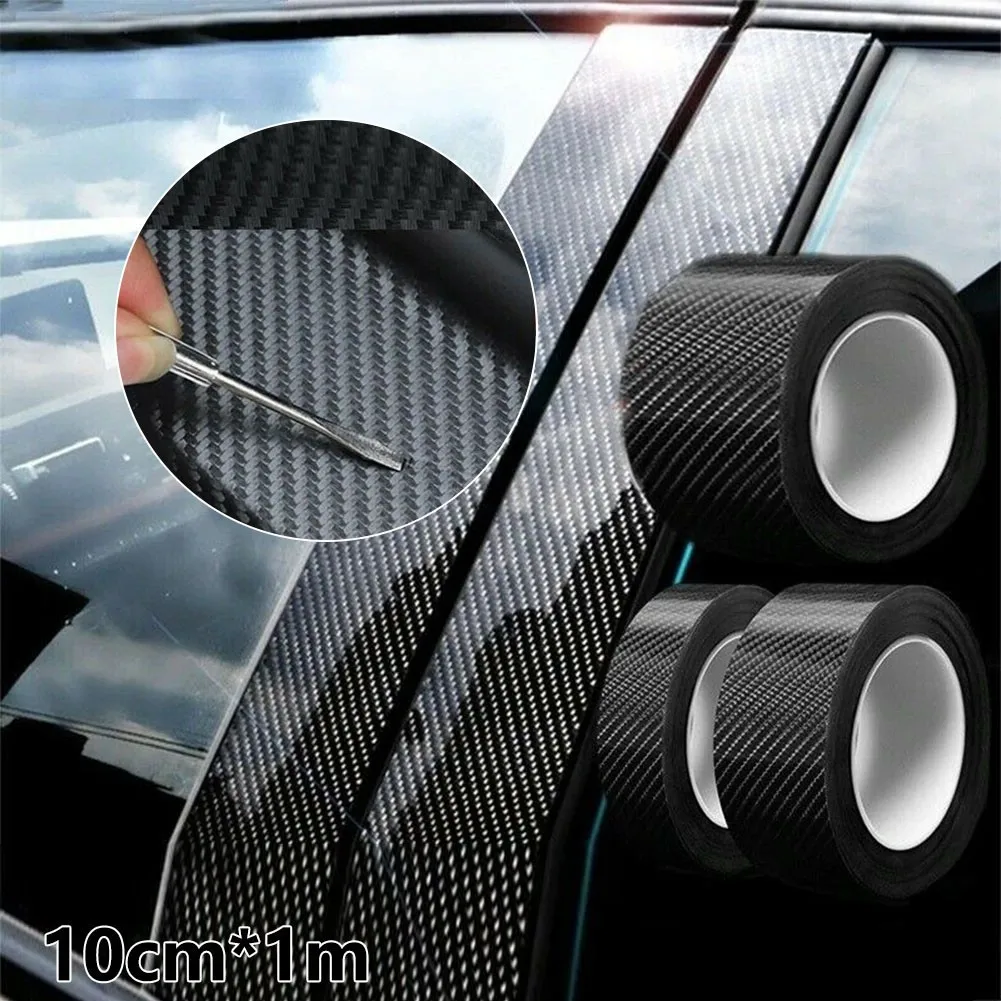 3/5/7/10cm Carbon Fiber Car Sticker DIY Paste Protector Strip Auto Door Sill Side Mirror Anti Scratch Tape Waterproof Protector