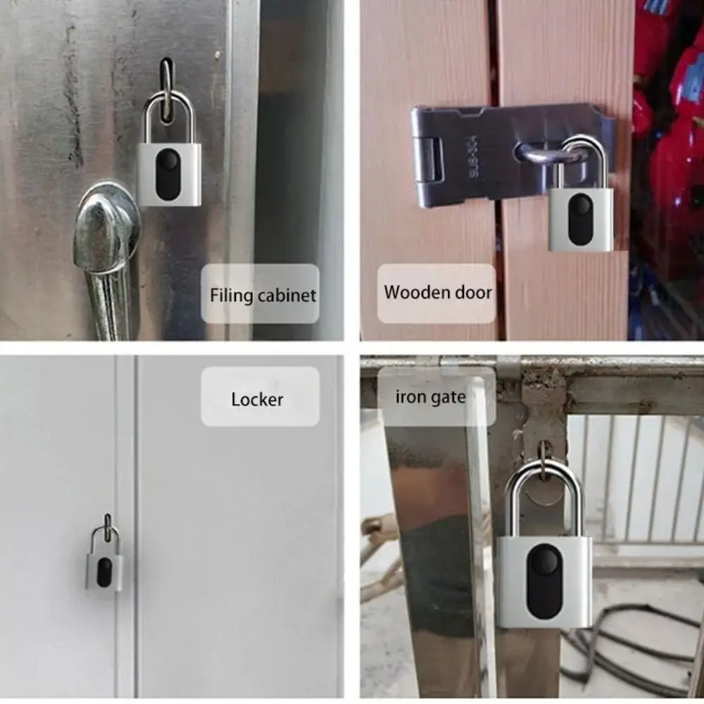 

Keyless Fingerprint Lock USB Charging Waterproof Smart Padlock Intelligent Safety Zinc Alloy Electronic Door Lock Outdoor