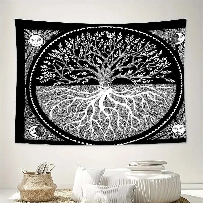 unframed Celestial Tapestry Wall Hanging Galaxy Space Decor Boho Room Aesthetic Moon Stars Pattern Cosmic Home Decor Witchy Vibe