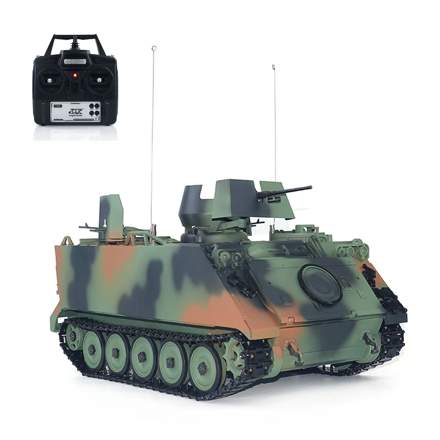 

TD RC Tank 1/16 M2412-B M113A1 ACAV 360 Turret Rotation Infrared Metal Wheels Gearbox Smoke Unit Radio Control Military Panzer
