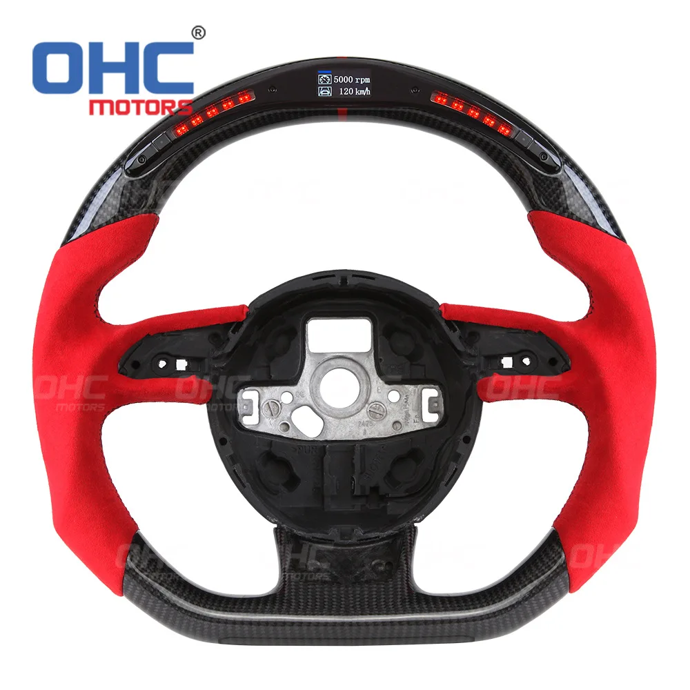 

Подходит для Audi RS RS3 RS4 RS5 светодиодная умная модификация рулевого колеса автомобиля из углеродного волокна