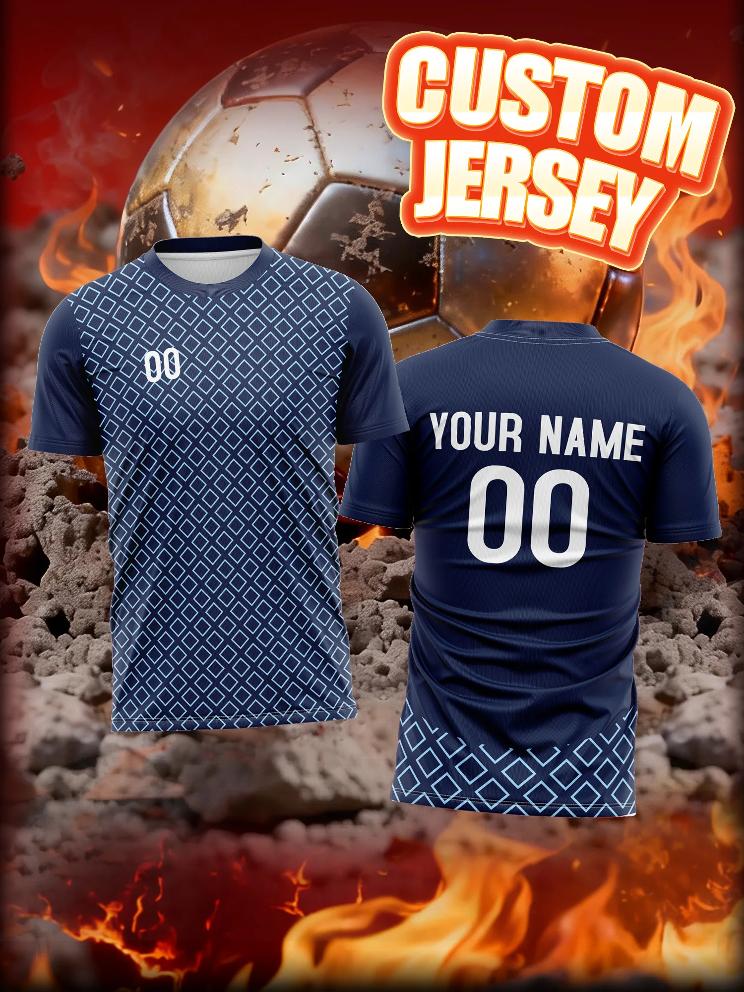 

Футбольная форма с индивидуальным номером и именем, сдержанный однотонный дизайн, простая универсальная футбольная экипировка