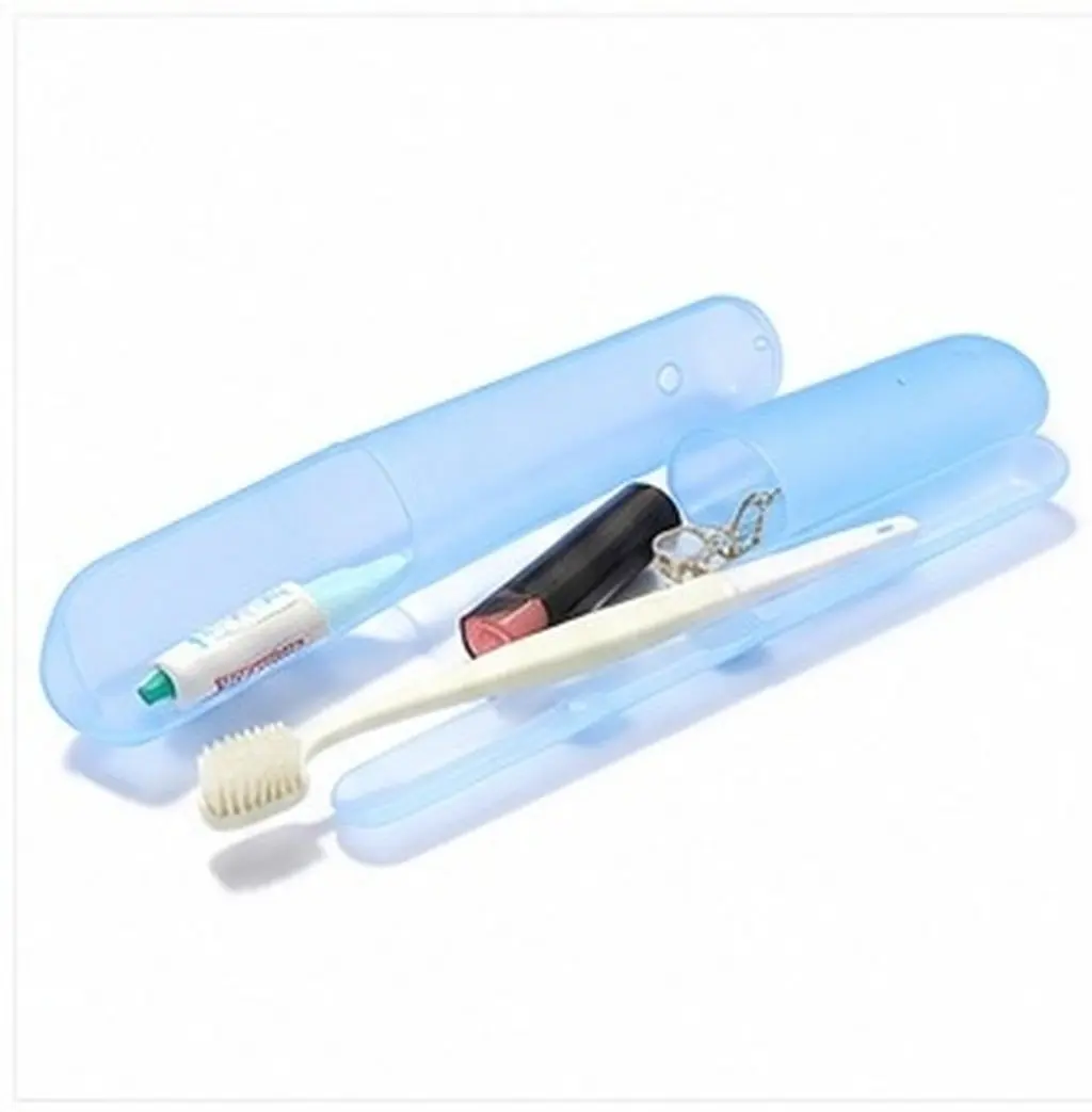 21Pcs Toothbrush Box Portable Plastic Organizer Breathable Toothbrush Container Travel Storage Case for Toothpaste Cosmetics