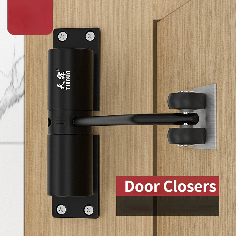 Simple Door Closers Household Cushion Door Closure Spring Hinge Silent Closer Invisible Door Automatic Closing Device Aluminum