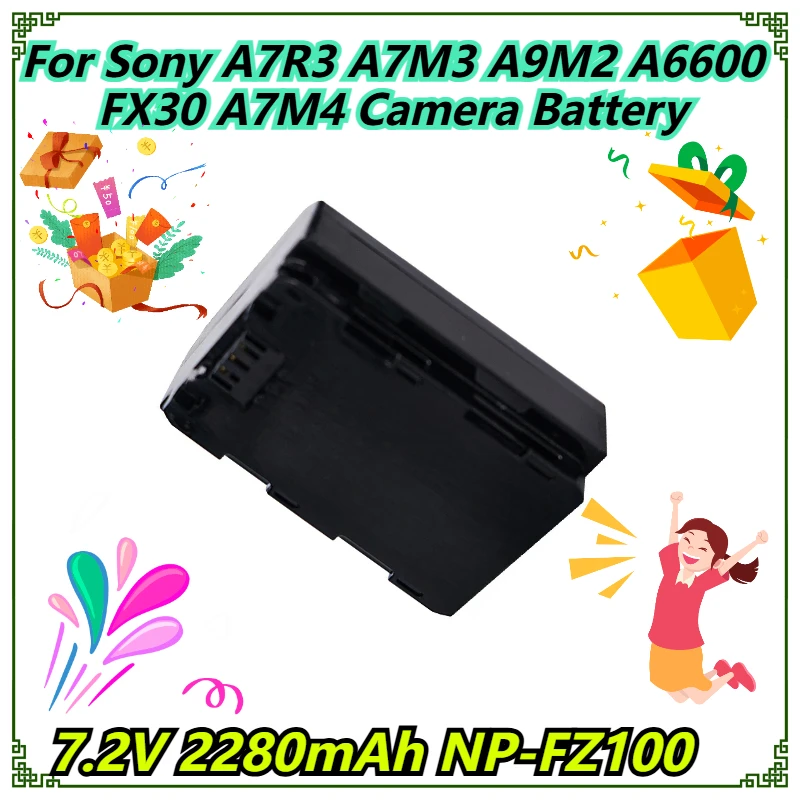 

7.2V 2280mAh NP-FZ100 For Sony A7R3 A7M3 A9M2 A6600 FX30 A7M4 Camera Battery