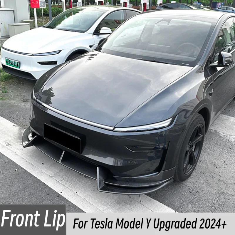 

For Tesla Model Y Upgraded 2024+ Car Front Bumper Lip Chin Spoiler Splitter Bodykit Protection Guard Deflector Accessories