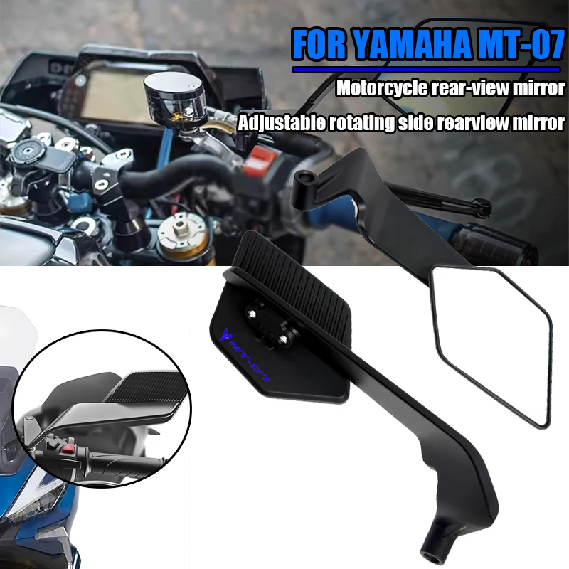 

For YAMAHA MT07 MT 07 Motorcycle Adjustabale Side Rearview Mirrors CNC Rear View Mirro fixed wing rotating side mirror