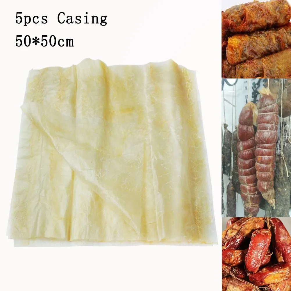 

5Pcs Casing Sheet Size 50X 50Cm Hot Dog Cooking Salami Tools Sausage Packaging Machine Meat Poultry Tools Inedible Casings