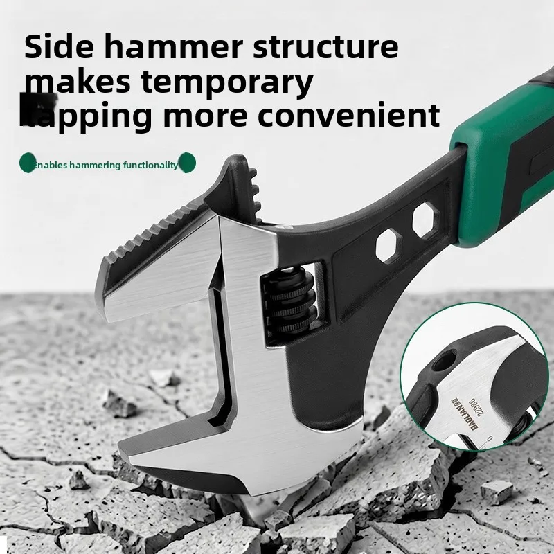 Multi-Function Hammer Wrench Adjustable Pipe Pliers Combo Industrial Grade Large Jaw Heavy Duty Striking Tool