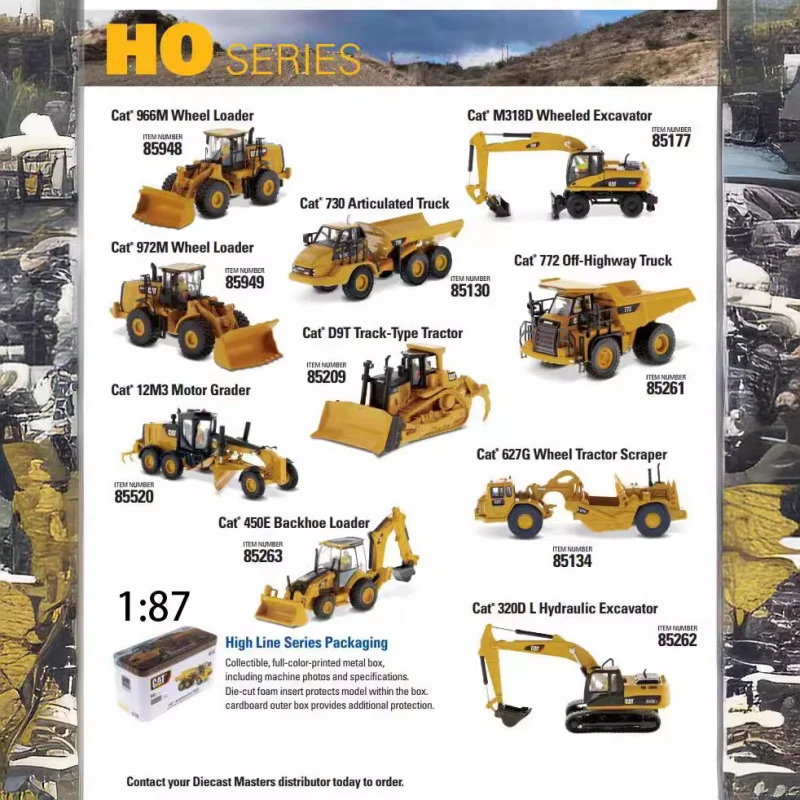 

Diecast Model DM 1:87 C A T 730,627G,450E,320D Engineering Excavator,Loader,Bulldozer,Grader Construction Vehicle Alloy Model