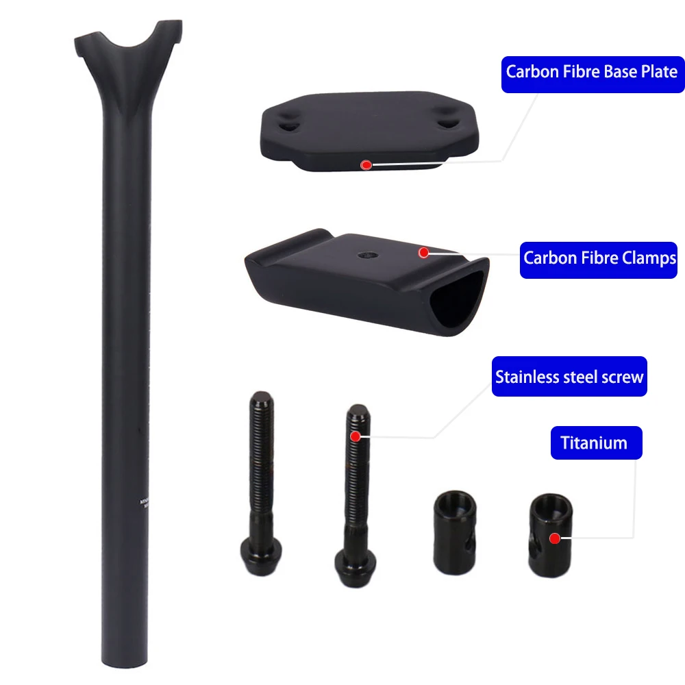 New Carbon Fibre Bicycle Seatpost for Mtb Road 27.2/30.9/31.6mm Ultra Light Length 300/350/400mm