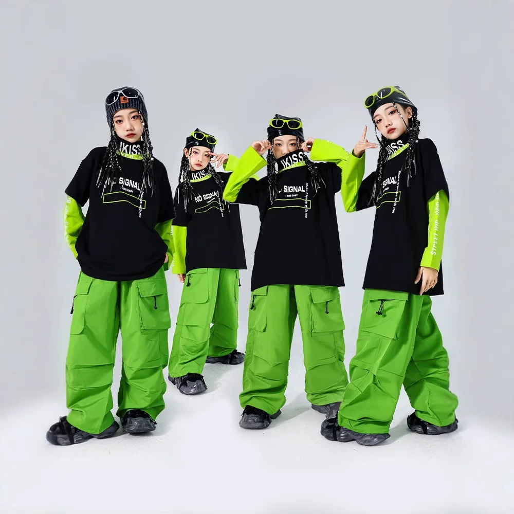 Hip Hop Boys Modern Dance Sweatshirt Graffiti Cago Pants Girls Street Dance Clothes Children Jazz Costume Kids K-pop Streetwear