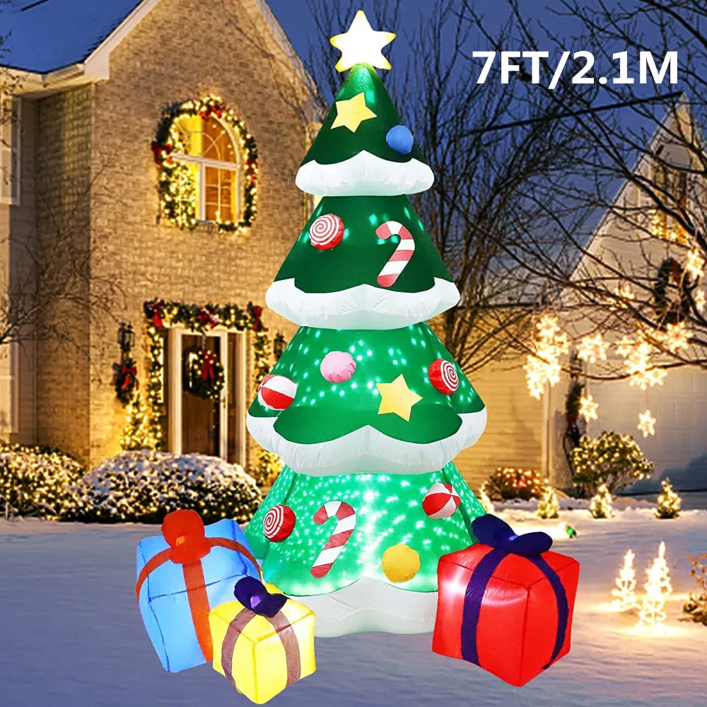 2,1 M/7FT Weihnachten Aufblasbare Weihnachten Baum Mit Led-leuchten Outdoor Ornament Weihnachten Geschenk Party Neue Jahr Innen Dekoration spielzeug – Detail 1